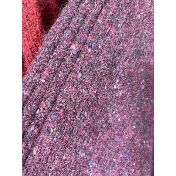 Bonner Of Ireland Poncho Purple Burgundy Speckled Cable Knit Small Cape Irish - Picture 4 of 10